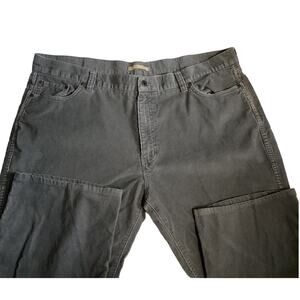 LL Bean Gray Corduroy Mens Pants Standard Fit 5 Pocket Style 44x26 Hemmed